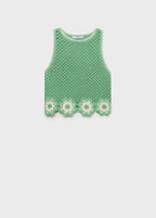 Top En Crochet Finitions À Fleurs