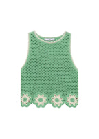 Top En Crochet Finitions À Fleurs