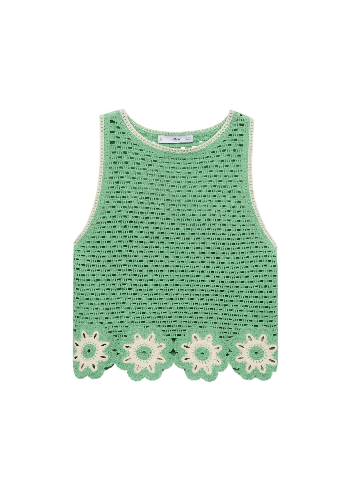 Top En Crochet Finitions À Fleurs