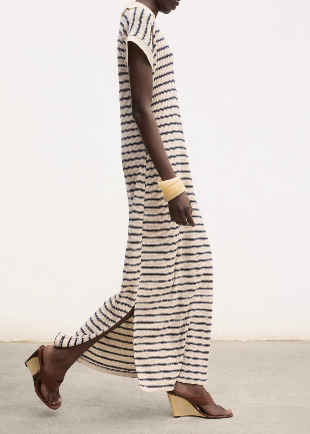 Robe Longue Maille Rayures