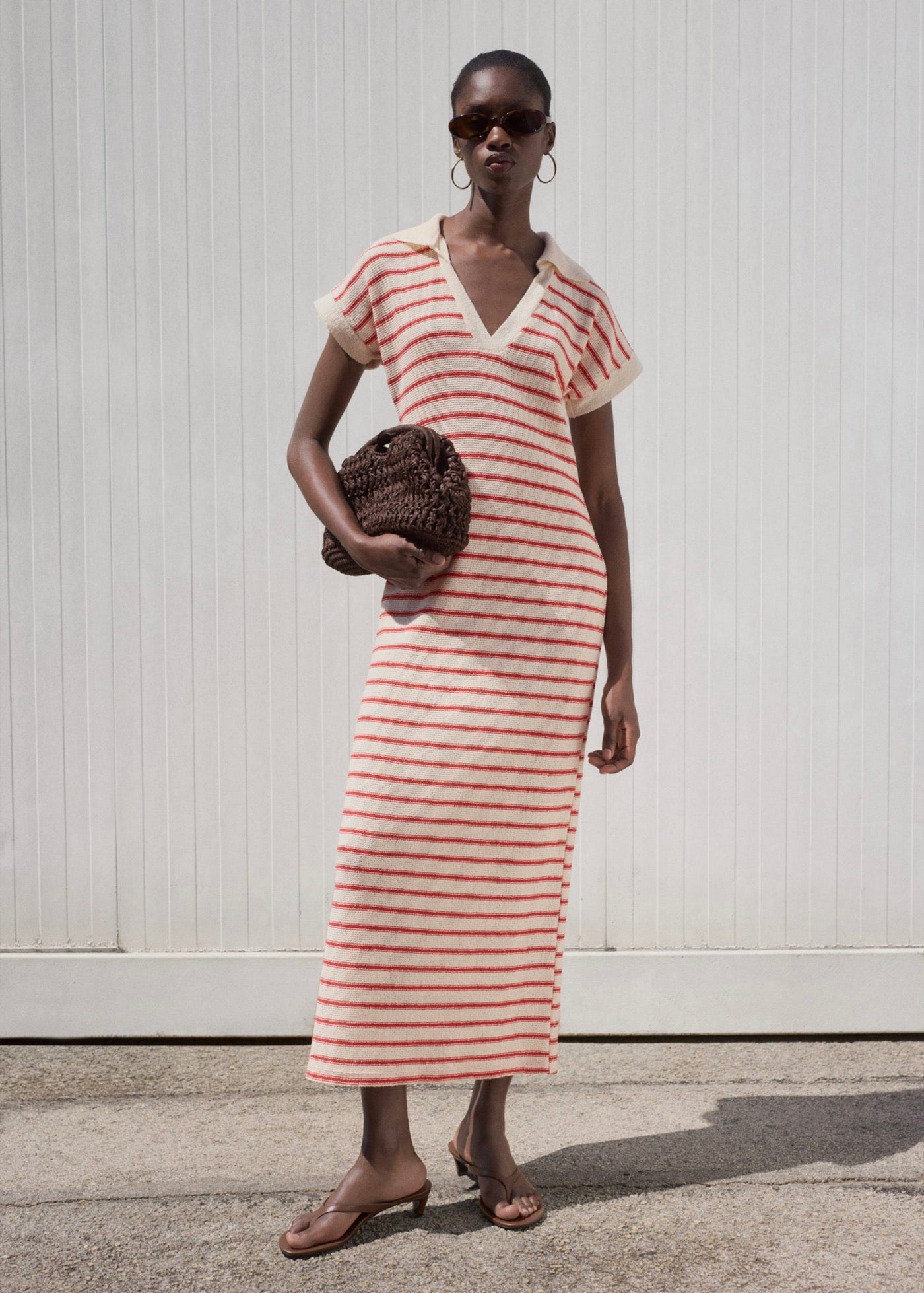 Robe Longue Maille Rayures