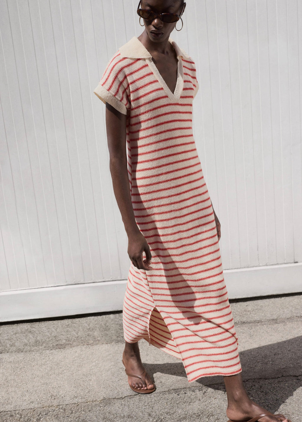 Robe Longue Maille Rayures