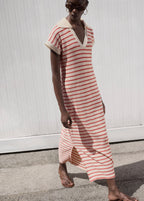 Robe Longue Maille Rayures