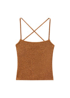 Top Maille Lurex Dos Croisé