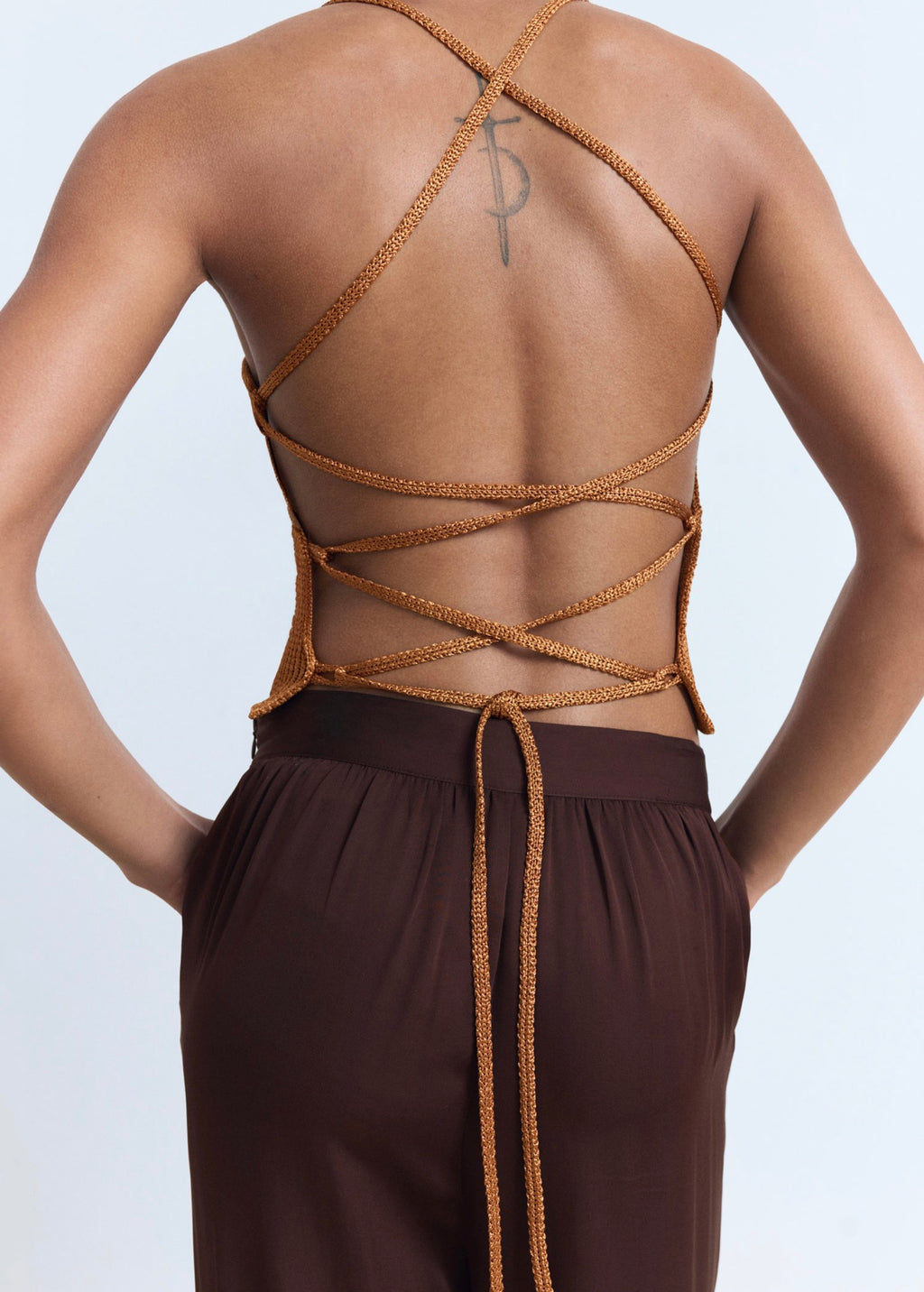Top Maille Lurex Dos Croisé