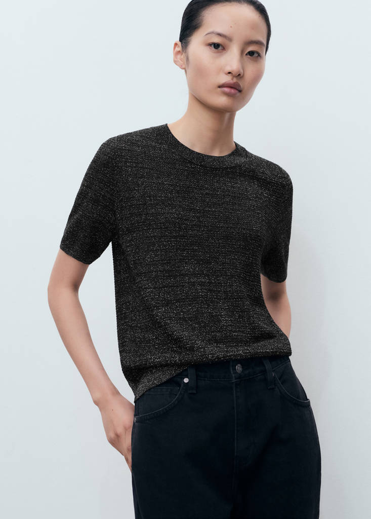Pull-Over Lurex Manches Courtes