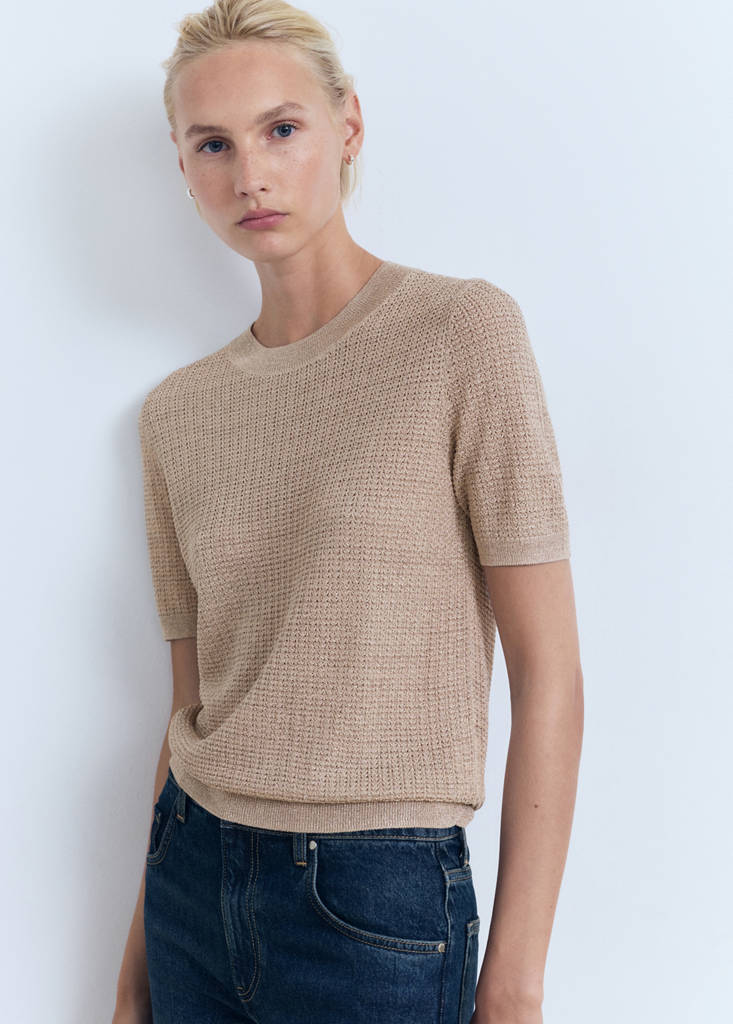 Pull-Over Lurex Manches Courtes
