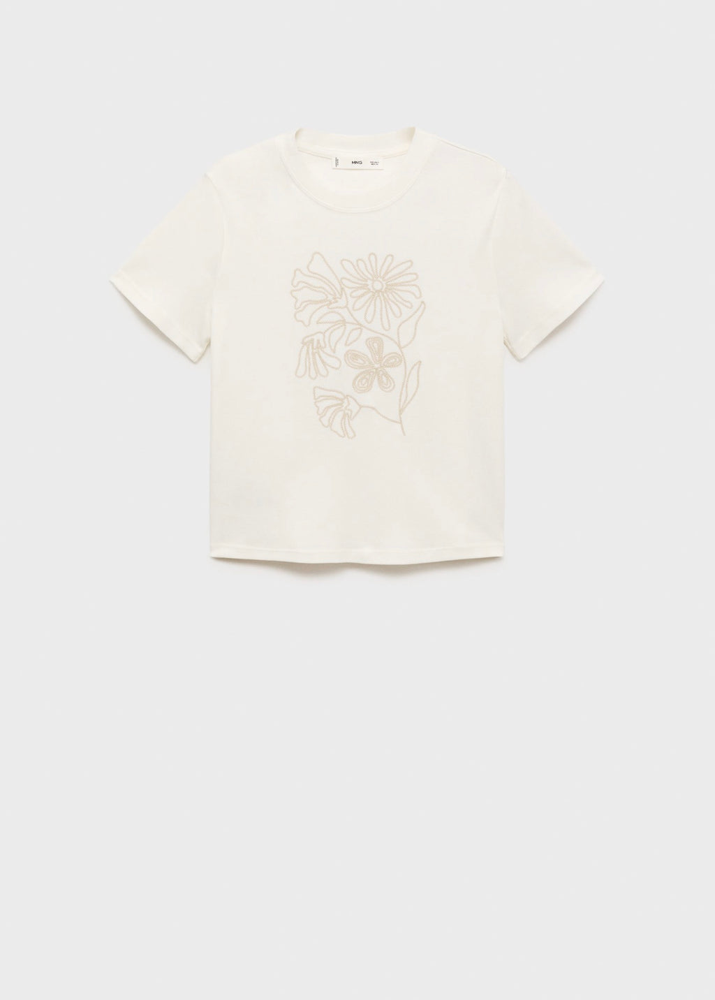 T-Shirt Coton Broderie À Fleurs
