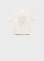 T-Shirt Coton Broderie À Fleurs
