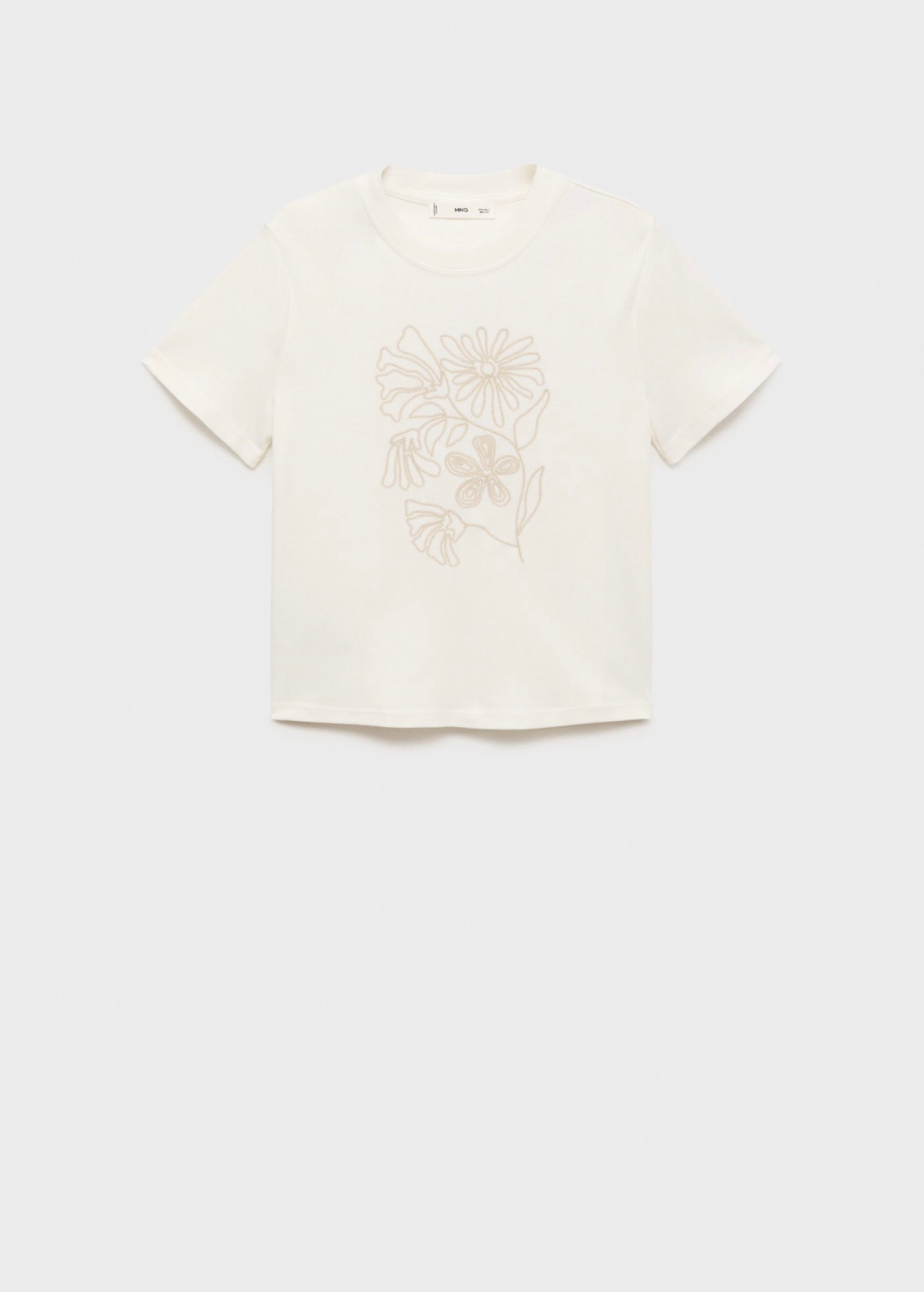 T-Shirt Coton Broderie À Fleurs