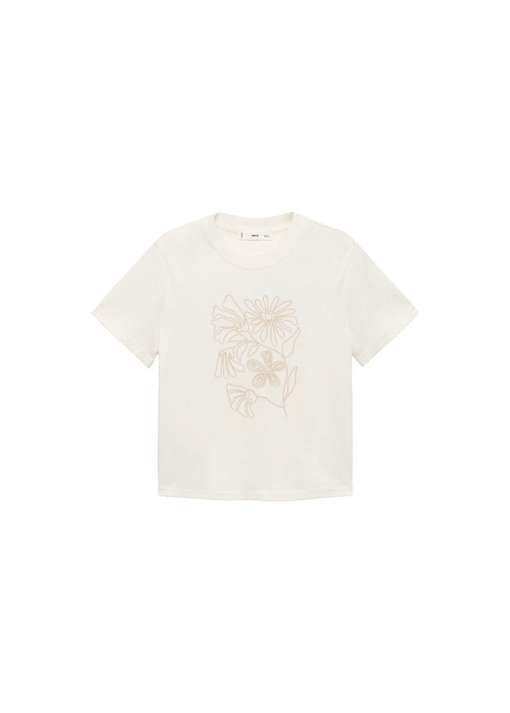 T-Shirt Coton Broderie À Fleurs