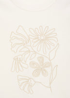 T-Shirt Coton Broderie À Fleurs