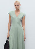 Robe Col V Avec Coutures