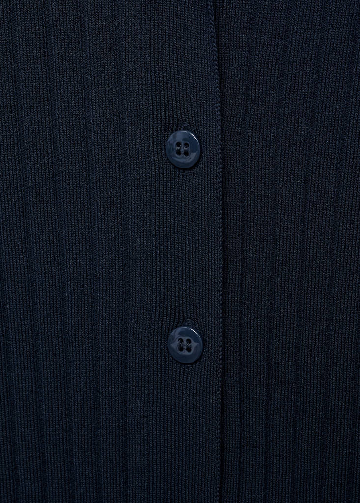 Cardigan À Revers Côtelés