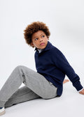 Pantalón Pique Gris Medio Jaspeado - Niño