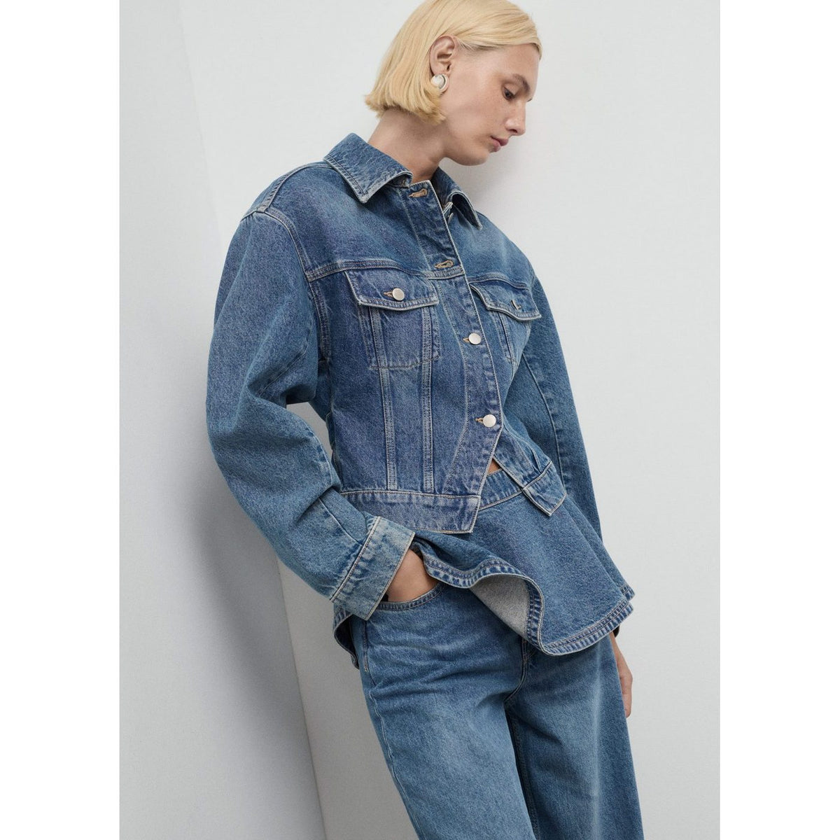 Veste Jean Cintrée À Poches