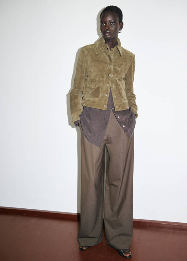 Chaqueta De Piel Cierre De Botones