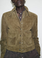 Veste En Cuir Fermeture Par Boutons