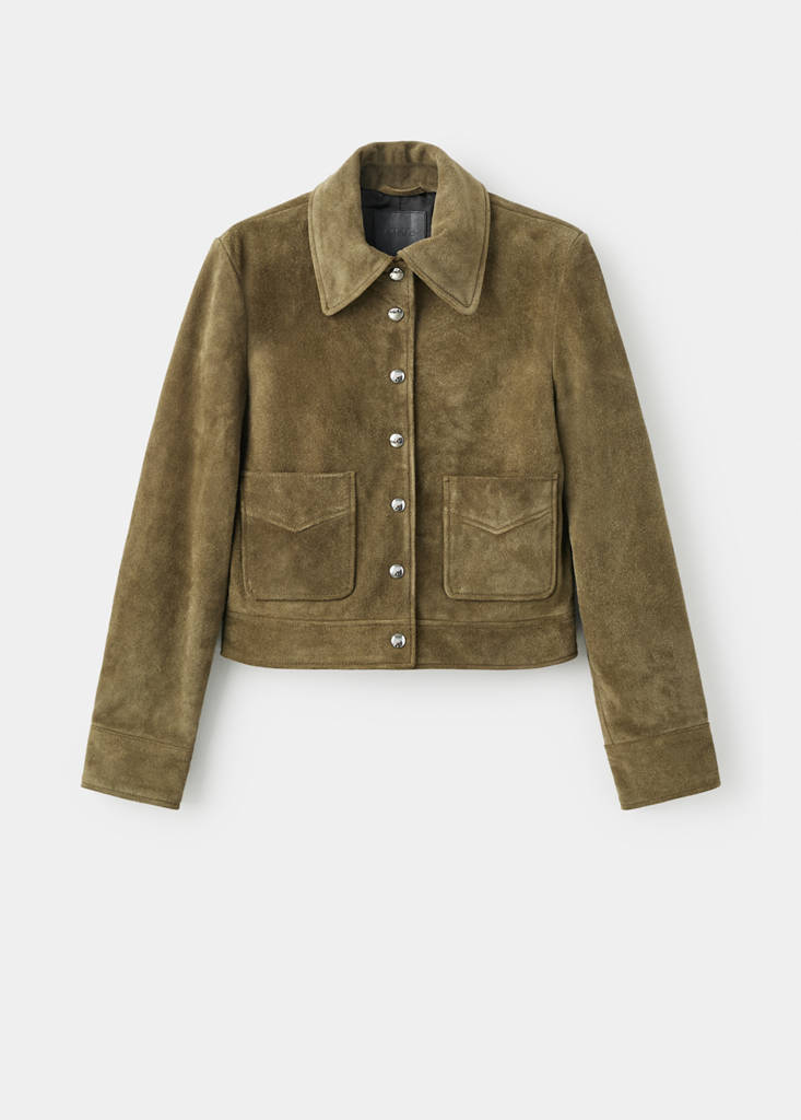 Veste En Cuir Fermeture Par Boutons