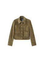 Veste En Cuir Fermeture Par Boutons