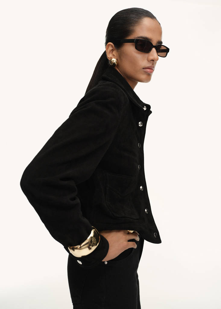 Veste En Cuir Fermeture Par Boutons