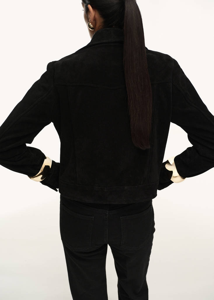 Veste En Cuir Fermeture Par Boutons