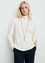 Blouse Col Montant Manches Asymétriques