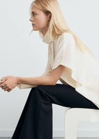 Blouse Col Montant Manches Asymétriques