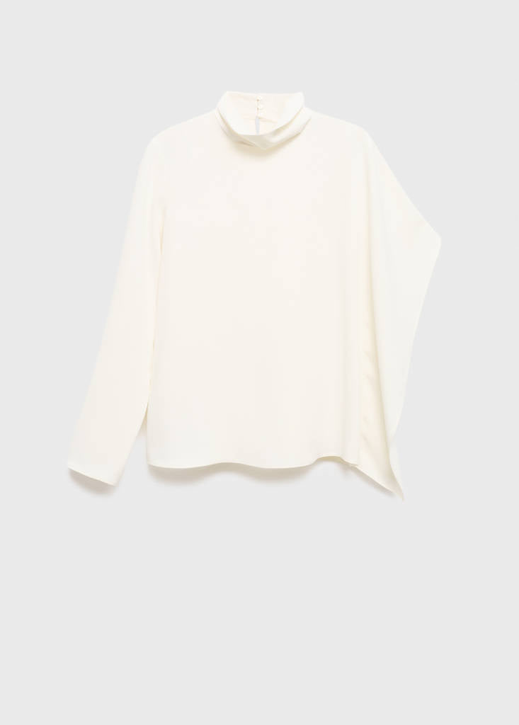 Blouse Col Montant Manches Asymétriques