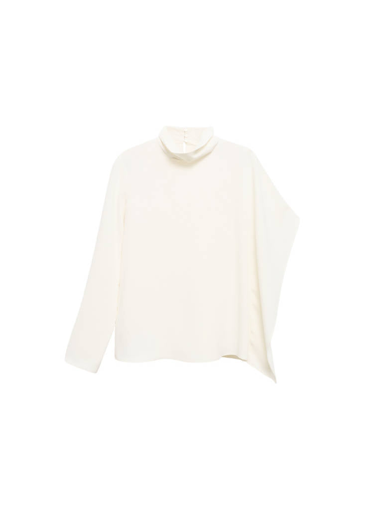 Blouse Col Montant Manches Asymétriques