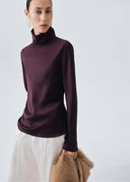 Blouse Satinée Col Roulé
