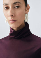 Blouse Satinée Col Roulé