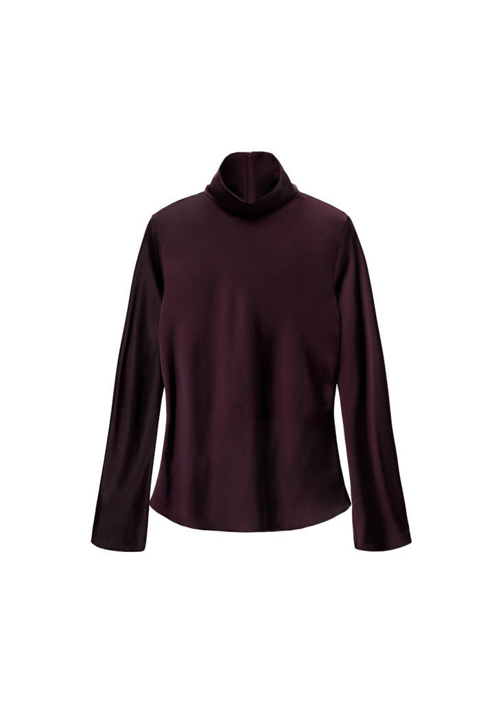 Blouse Satinée Col Roulé