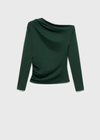 T-Shirt Manches Longues Col Asymétrique