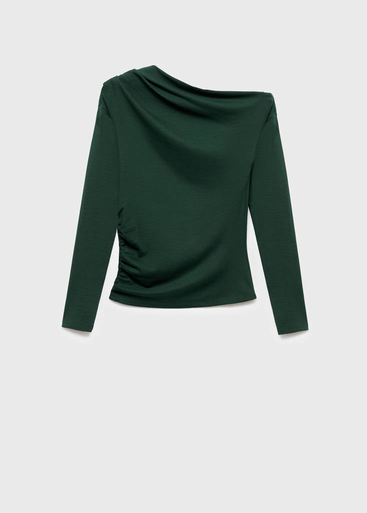 T-Shirt Manches Longues Col Asymétrique