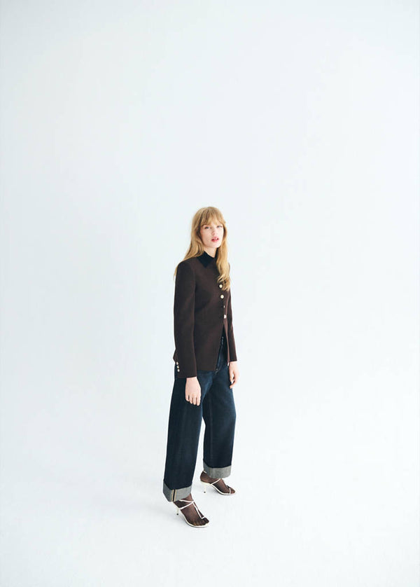 Chaqueta De Cuello Mao Con Botones Joya