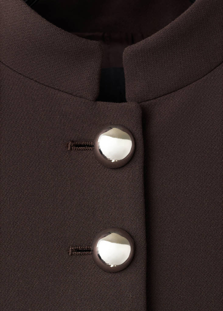 Veste À Col Officier Boutons Bijoux