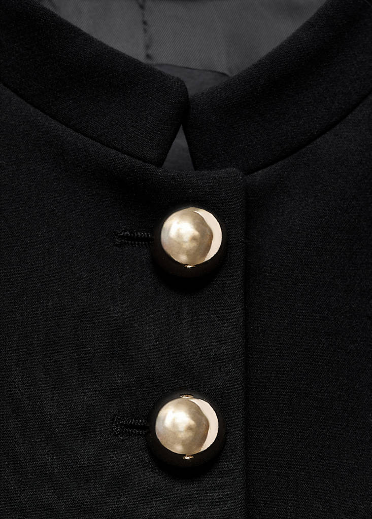 Veste À Col Officier Boutons Bijoux