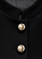 Veste À Col Officier Boutons Bijoux