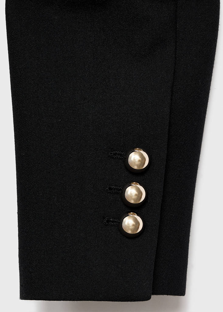 Veste À Col Officier Boutons Bijoux
