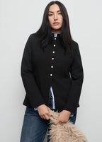Veste À Col Officier Boutons Bijoux