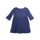 Bonpoint - Robe Manches 3/4 Bleu Marine - 8 Ans