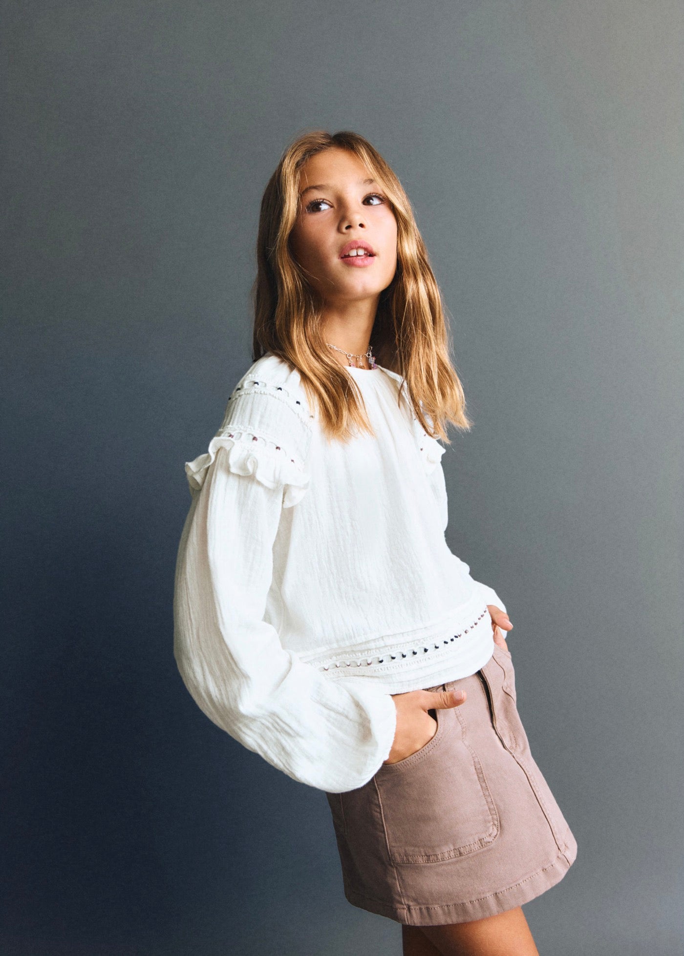 Becca Ecru Blouse - Girl