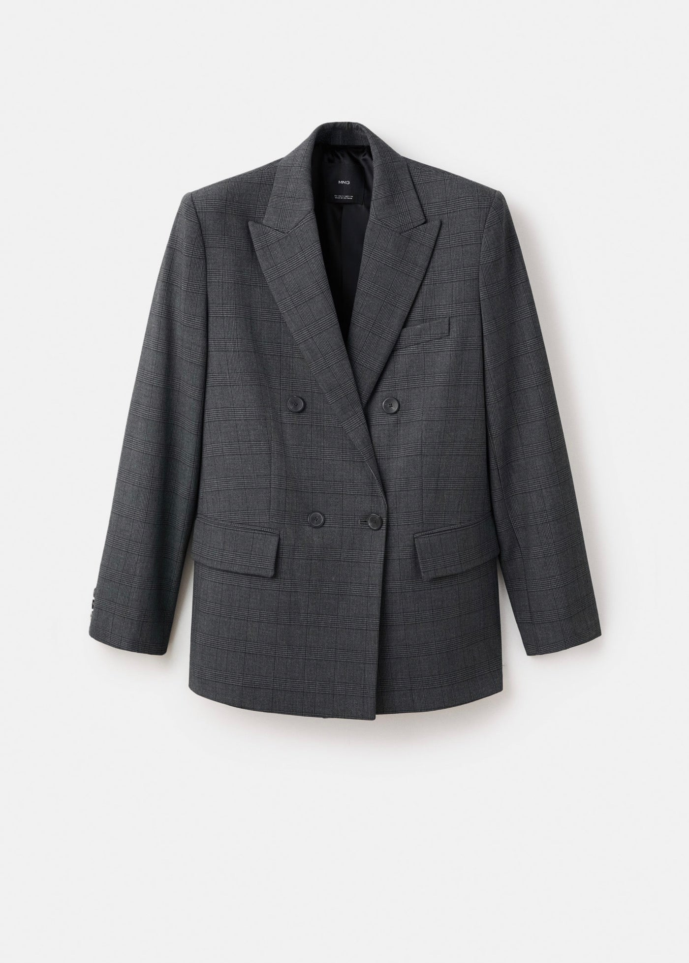 Blazer Costume À Carreaux Double Boutonnage