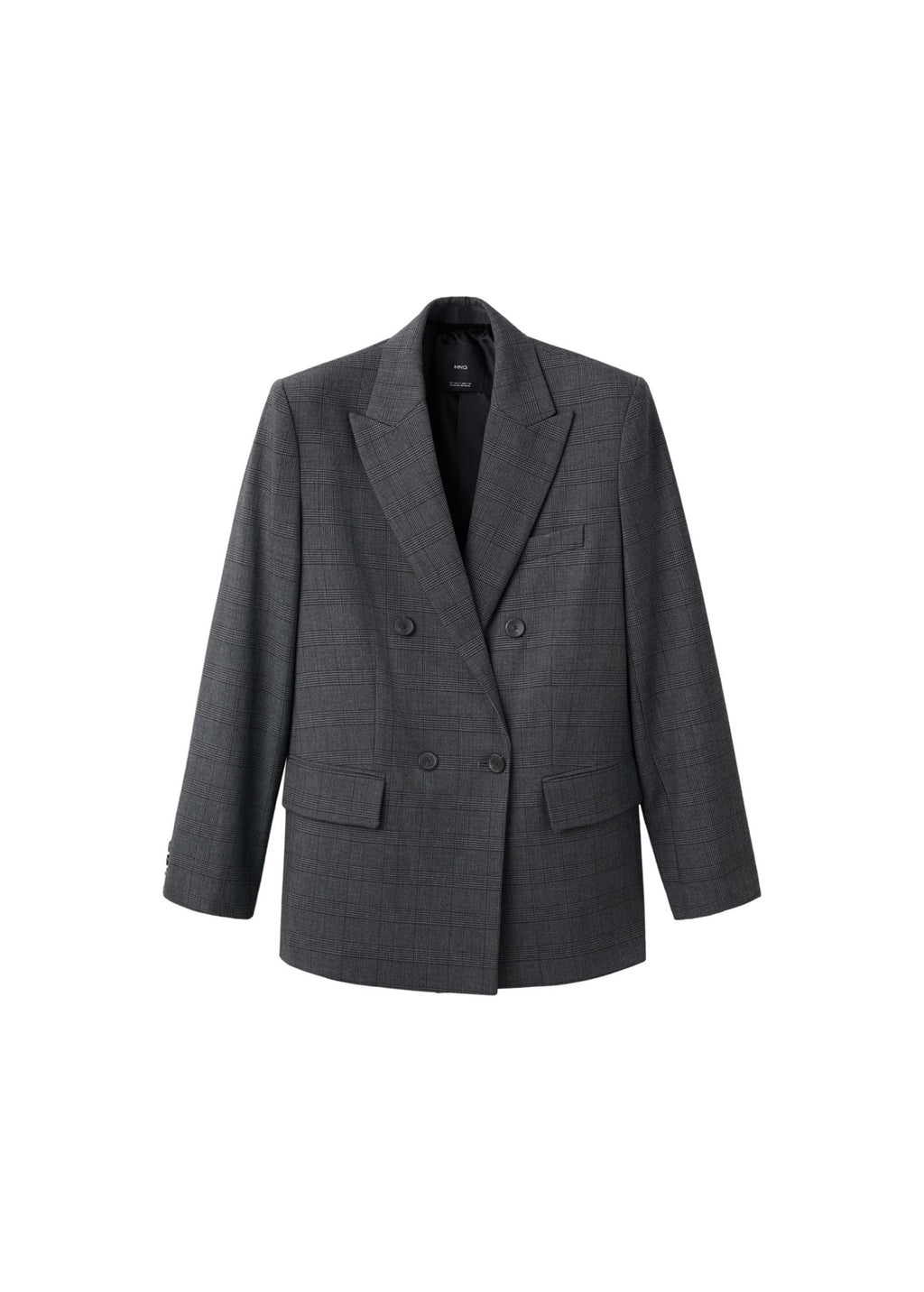 Blazer Costume À Carreaux Double Boutonnage