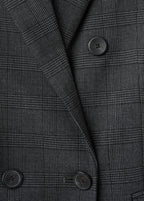 Blazer Costume À Carreaux Double Boutonnage