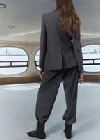 Blazer Costume À Carreaux Double Boutonnage