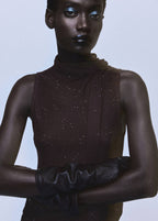 Top Brillant Avec Foulard