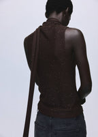 Top Brillant Avec Foulard