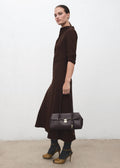 Robe Froncée Avec Col Drapé